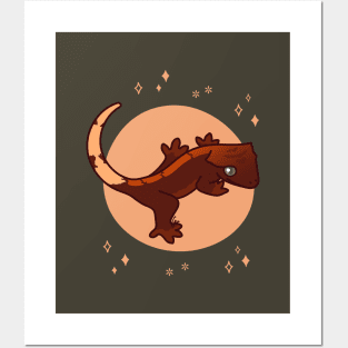 Flame Crested Gecko - Red Bicolor Posters and Art